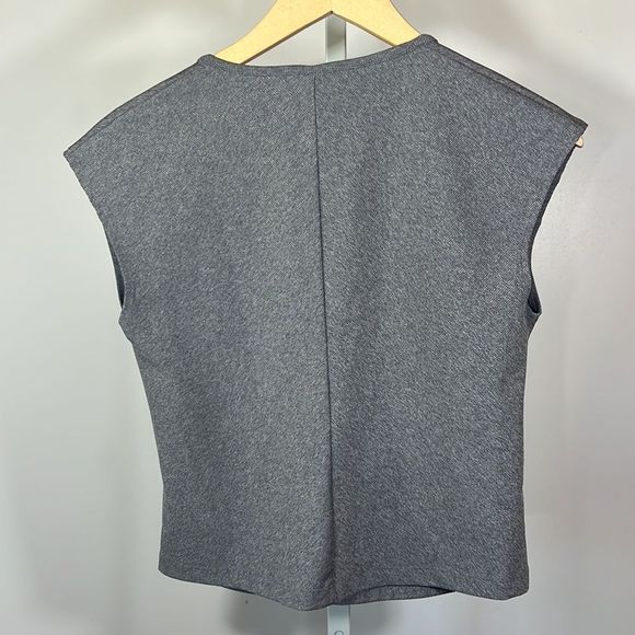 ATHLETA Women’s Bayview Faux Wrap Cap Sleeve Cropped Tee Gray Size Medium - Picture 7 of 10